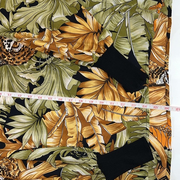 Vintage Ferragamo Jungle Print Tropical Animal Leopard Top Women Size L - Picture 11 of 11